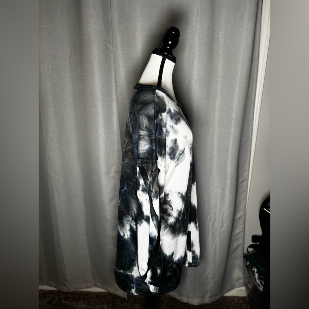 Hippie Black and White Tie-Dye Women's Dress - Picture 2 of 4